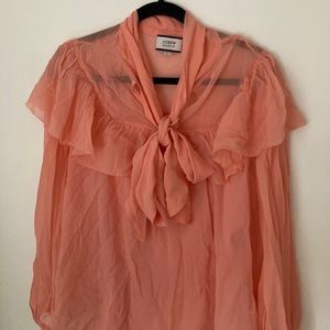 J Crew peach silkily blouse